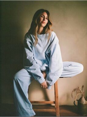 Parke Classic Mockneck Sweatshirt Ice Blue L/XL